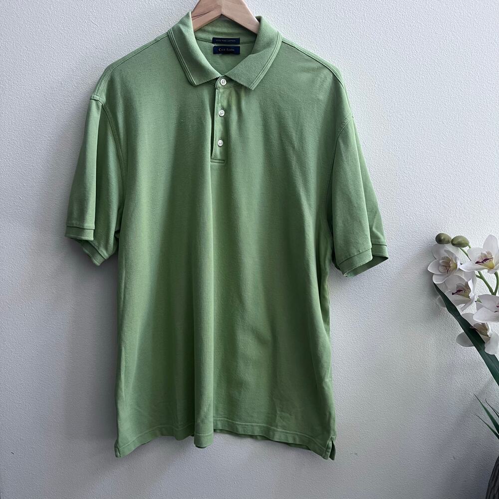 Club‎ Room Men's 100% Pima Cotton Polo Green Short Sleeve Shirt Size X-Large